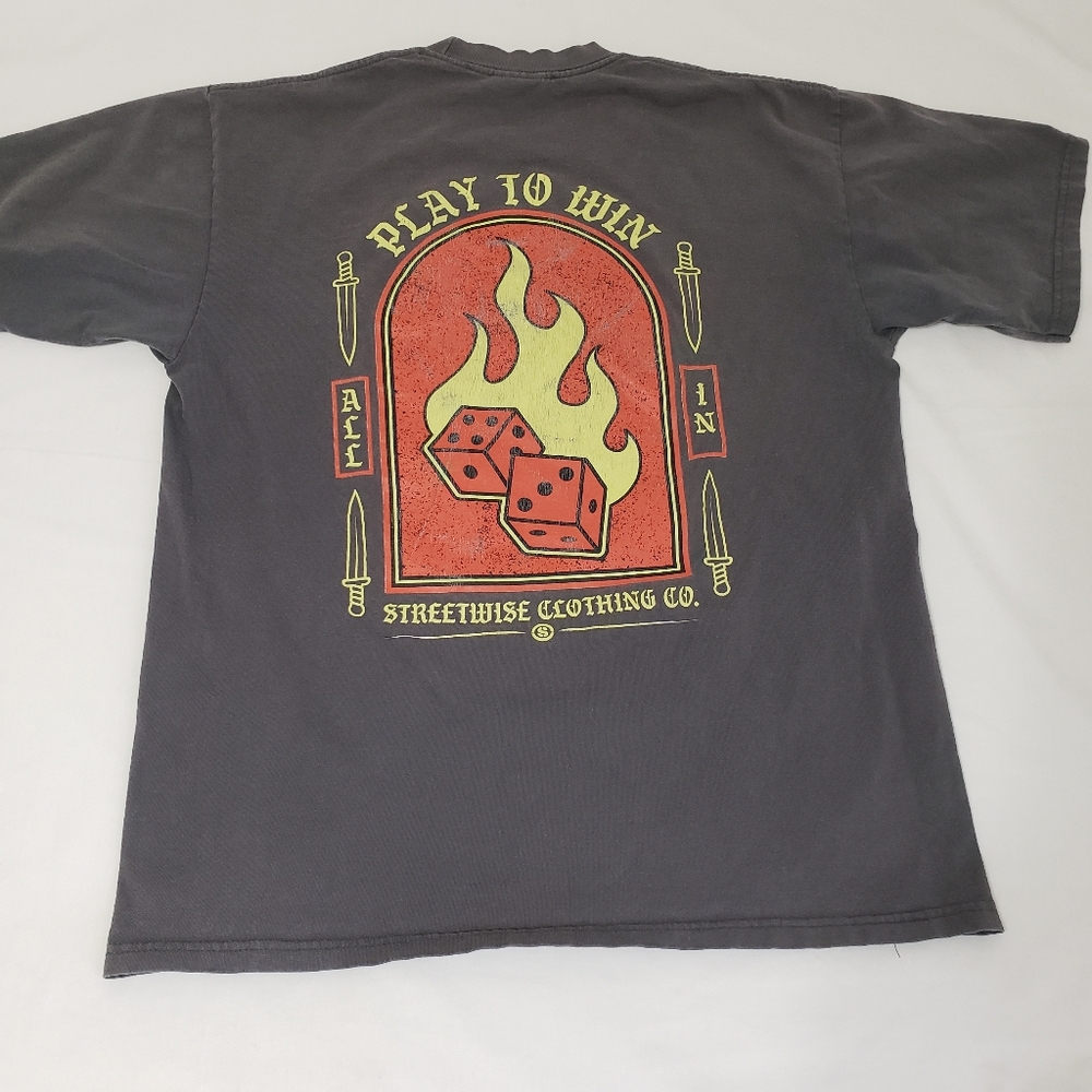 Streetwise Clothing Los Angeles Play to Win All In T-Shirt Men's Gray Large - Picture 3 of 8